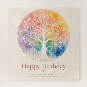 虹の花の木 誕生日おめでとう ジグソーパズル