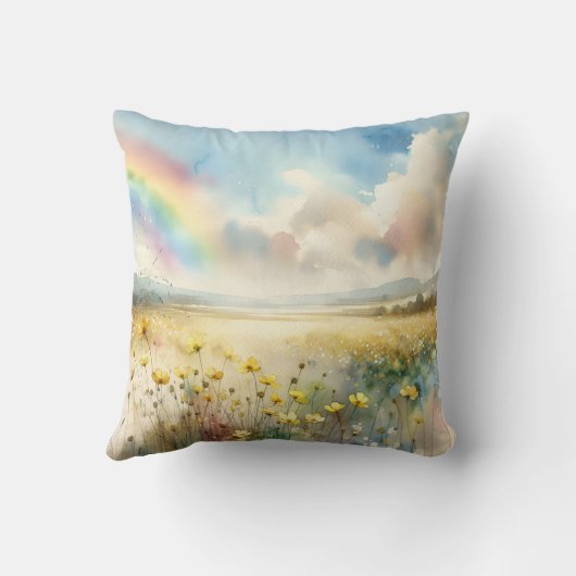 虹の花の草地 クッション (裏面)