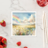 虹の花の草地 スタンダードカクテルナプキン (インサイチュ)