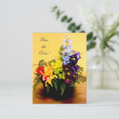 虹の花の配置Save the Date 案内ポストカード (スタンド正面)