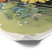 虹の花を髪に巻いた少女 ポスター (角)