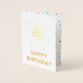 虹の花ホイルのバースデー・カード 箔カード