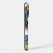 虹の花ユニコーン緑の木々滝湖 iPhoneケース (右側面)