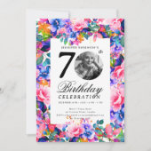 虹の花園フォト70歳誕生日パーティー 招待状 (正面)