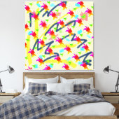 虹の花模様 キャンバスプリント (インサイチュ (寝室))