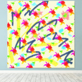 虹の花模様 キャンバスプリント (インサイチュ (ウッドフロア))