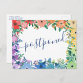 虹の花　延期になった結婚式 案内ポストカード (正面/裏面)