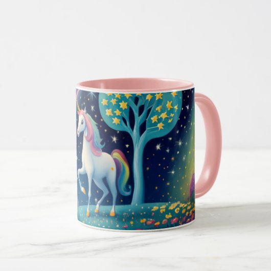 虹の芸術の終わりにユニコーンオリジナル マグカップ (正面右)