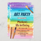 虹の芸術パーティー招待状 招待状 (正面/裏面)