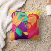 、虹の芸術接吻している、ゲイの男性カラフルな枕 クッション (ブランケット)