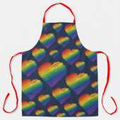 虹の落書きハート エプロン (正面)