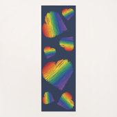 虹の落書きハート ヨガマット (正面)