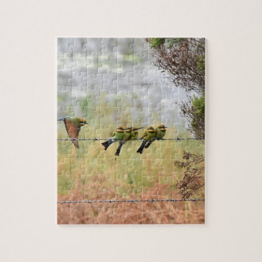 虹の蜂蜜の食べる人の鳥クイーンズランドオーストラリア ジグソーパズル (縦)