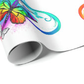 虹の蝶が舞う無限の輝き ラッピングペーパー (ロールコーナー)