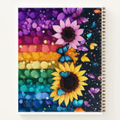 虹の蝶とヒマワリのグラフノート ノートブック (裏面)