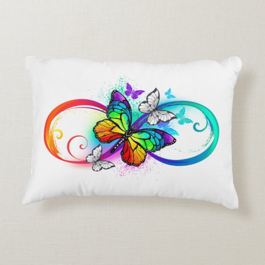 虹の蝶と明るい無限大 アクセントクッション (裏面)