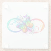 虹の蝶と明るい無限大 ガラスコースター (裏面)