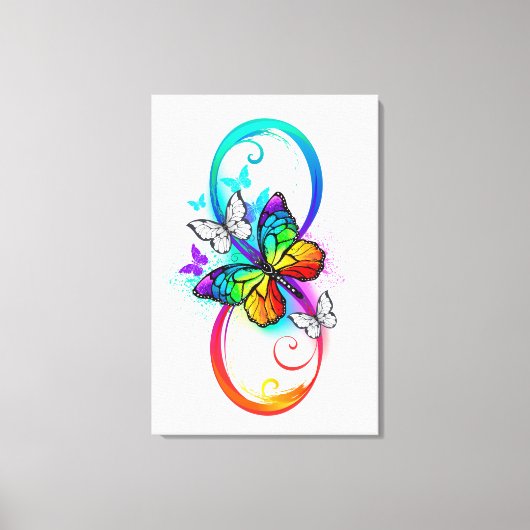 虹の蝶と明るい無限大 キャンバスプリント (正面)