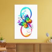 虹の蝶と明るい無限大 キャンバスプリント (インサイチュ (リビング))