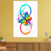 虹の蝶と明るい無限大 キャンバスプリント (インサイチュ (リビング))