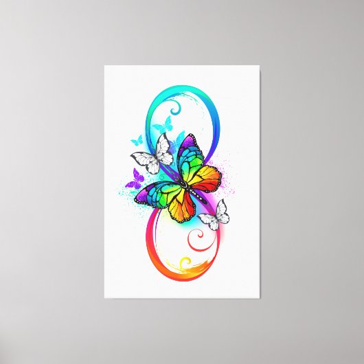虹の蝶と明るい無限大 キャンバスプリント (正面)