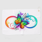 虹の蝶と明るい無限大 ゴルフタオル (横)