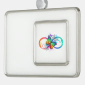 虹の蝶と明るい無限大 シルバープレートフレームオーナメント (左)