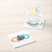 虹の蝶と明るい無限大 スクエアペーパーコースター (インサイチュ)