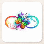 虹の蝶と明るい無限大 スクエアペーパーコースター (正面)