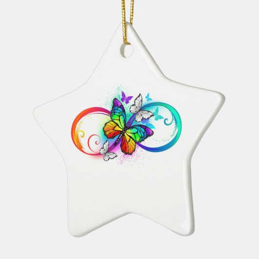 虹の蝶と明るい無限大 セラミックオーナメント (左)