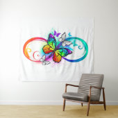 虹の蝶と明るい無限大 タペストリー (インサイチュ(横))