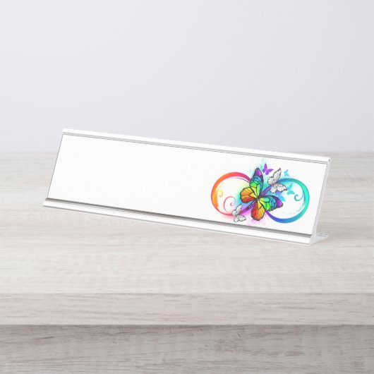 虹の蝶と明るい無限大 デスクネームプレート (正面)