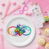 虹の蝶と明るい無限大 ペーパープレート (パーティー)