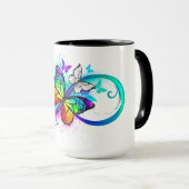 虹の蝶と明るい無限大 マグカップ (正面右)