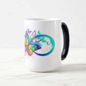 虹の蝶と明るい無限大 モーフィングマグカップ (正面右)