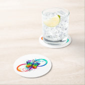 虹の蝶と明るい無限大 ラウンドペーパーコースター (インサイチュ)