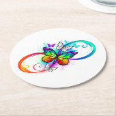 虹の蝶と明るい無限大 ラウンドペーパーコースター (アングル)