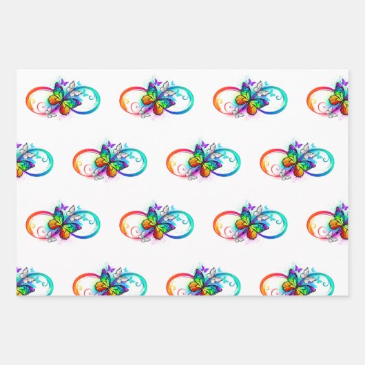 虹の蝶と明るい無限大 ラッピングペーパーシート (正面)
