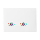 虹の蝶と明るい無限大 ラップアラウンド宛名ラベル (正面)