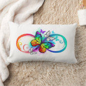 虹の蝶と明るい無限大 ランバークッション (ブランケット)