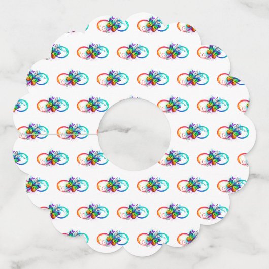 虹の蝶と明るい無限大 ワイングラスタグ (正面)