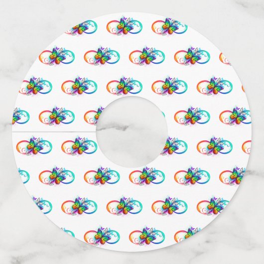 虹の蝶と明るい無限大 ワイングラスタグ (正面)