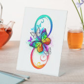 虹の蝶と明るい無限大 台座サイン (インサイチュ)