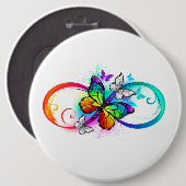 虹の蝶と明るい無限大 缶バッジ (正面&裏面)