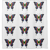 虹の蝶のシャワーカーテン シャワーカーテン (正面)