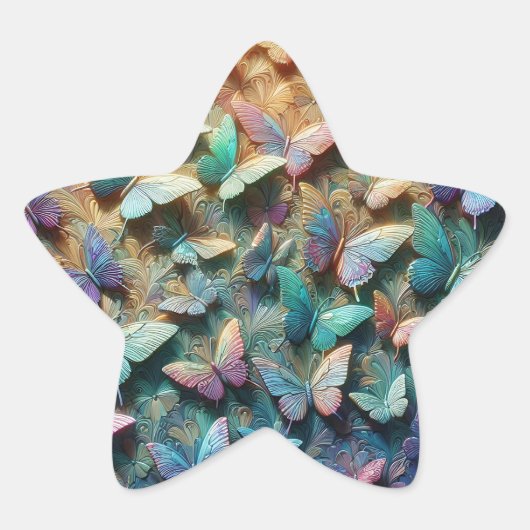 虹の蝶の庭 星シール (正面)