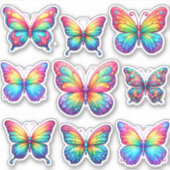 虹の蝶の群れ シール (正面)