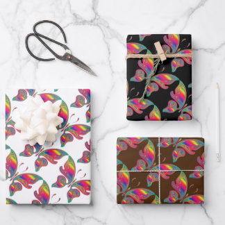 虹の蝶3セット ラッピングペーパーシート