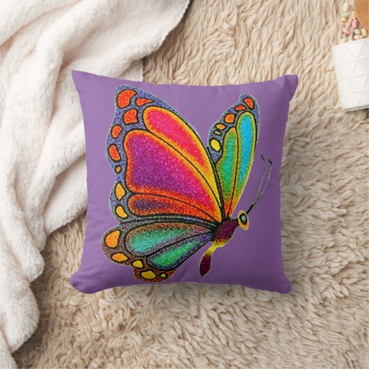 虹の蝶 クッション (ブランケット)