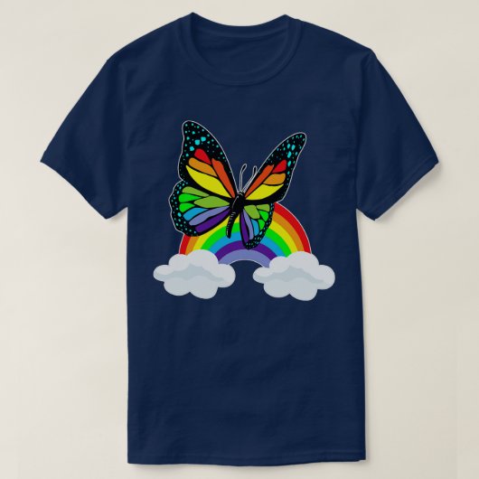 虹の蝶 Tシャツ (デザイン正面)